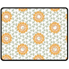 Stamping Pattern Yellow Double Sided Fleece Blanket (medium) 