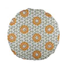 Stamping Pattern Yellow Standard 15  Premium Flano Round Cushions