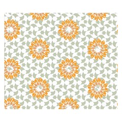 Stamping Pattern Yellow Double Sided Flano Blanket (small) 