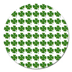 Shamrocks Clover Green Leaf Magnet 5  (round)