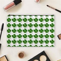 Shamrocks Clover Green Leaf Cosmetic Bag (large)