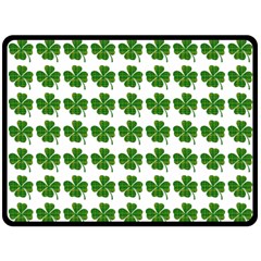 Shamrocks Clover Green Leaf Fleece Blanket (large) 