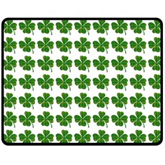 Shamrocks Clover Green Leaf Fleece Blanket (medium) 