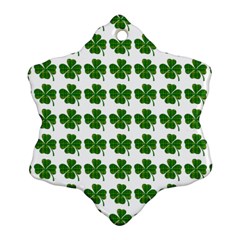 Shamrocks Clover Green Leaf Ornament (snowflake) by HermanTelo