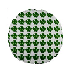 Shamrocks Clover Green Leaf Standard 15  Premium Round Cushions by HermanTelo