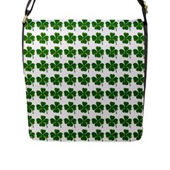 Shamrocks Clover Green Leaf Flap Closure Messenger Bag (l)