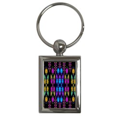 Raining Roses And Lotus Flowers Key Chain (rectangle) by pepitasart