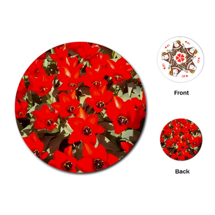 Columbus Commons Red Tulips Playing Cards (Round)