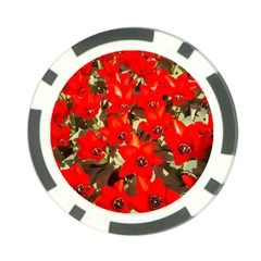 Columbus Commons Red Tulips Poker Chip Card Guard by Riverwoman