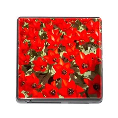 Columbus Commons Red Tulips Memory Card Reader (square 5 Slot) by Riverwoman