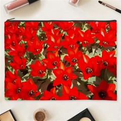 Columbus Commons Red Tulips Cosmetic Bag (xxxl) by Riverwoman