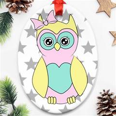 Sowa Child Owls Animals Ornament (oval) by Sapixe