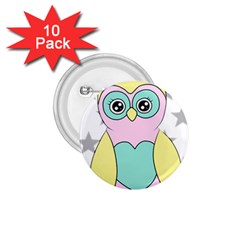 Sowa Child Owls Animals 1 75  Buttons (10 Pack) by Sapixe