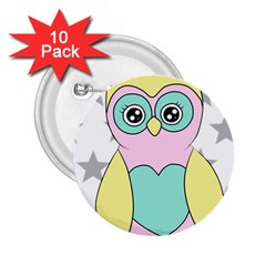 Sowa Child Owls Animals 2 25  Buttons (10 Pack)  by Sapixe