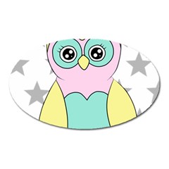 Sowa Child Owls Animals Oval Magnet by Sapixe