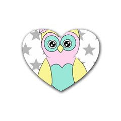 Sowa Child Owls Animals Heart Coaster (4 Pack)  by Sapixe