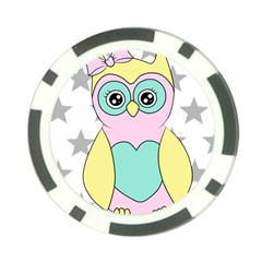 Sowa Child Owls Animals Poker Chip Card Guard by Sapixe