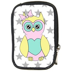 Sowa Child Owls Animals Compact Camera Leather Case by Sapixe