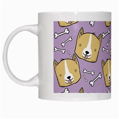 Corgi Pattern White Mugs