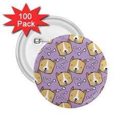 Corgi Pattern 2.25  Buttons (100 pack) 