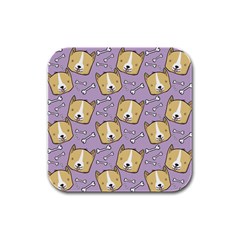 Corgi Pattern Rubber Square Coaster (4 pack) 