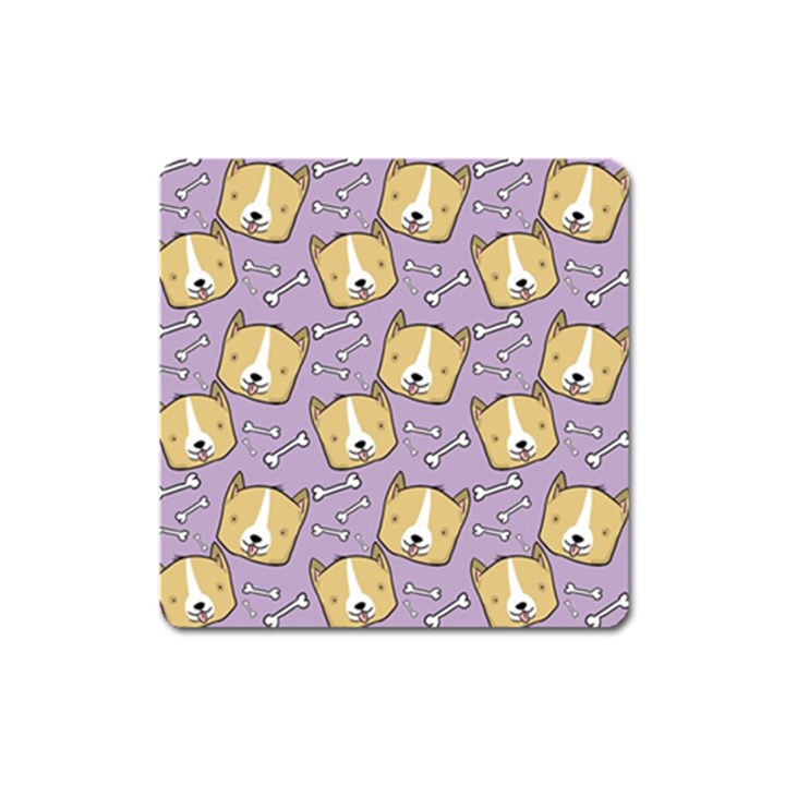 Corgi Pattern Square Magnet