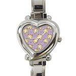 Corgi Pattern Heart Italian Charm Watch Front