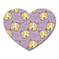 Corgi Pattern Heart Mousepads