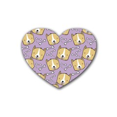 Corgi Pattern Heart Coaster (4 pack) 