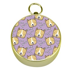 Corgi Pattern Gold Compasses