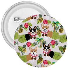 Corgis Hula Pattern 3  Buttons by Sapixe