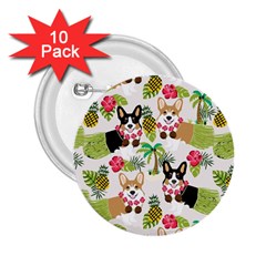 Corgis Hula Pattern 2 25  Buttons (10 Pack)  by Sapixe