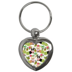 Corgis Hula Pattern Key Chain (heart) by Sapixe