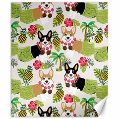 Corgis Hula Pattern Canvas 8  X 10  by Sapixe