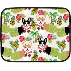 Corgis Hula Pattern Double Sided Fleece Blanket (mini)  by Sapixe