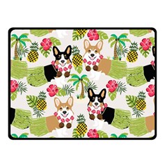 Corgis Hula Pattern Double Sided Fleece Blanket (small)  by Sapixe