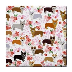 Corgis Corgi Pattern Tile Coasters by Sapixe