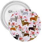 Corgis Corgi Pattern 3  Buttons Front