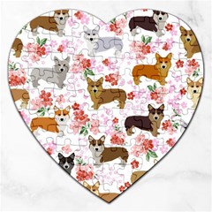 Corgis Corgi Pattern Jigsaw Puzzle (heart) by Sapixe