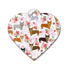 Corgis Corgi Pattern Dog Tag Heart (two Sides)