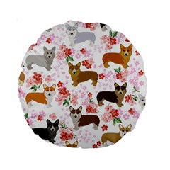 Corgis Corgi Pattern Standard 15  Premium Round Cushions by Sapixe