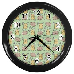 Hamster Pattern Wall Clock (black) by Sapixe