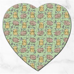 Hamster Pattern Jigsaw Puzzle (heart) by Sapixe