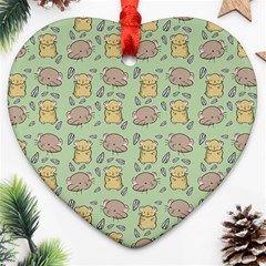 Hamster Pattern Heart Ornament (two Sides) by Sapixe