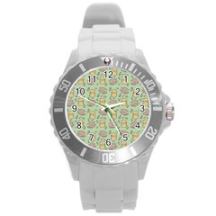 Hamster Pattern Round Plastic Sport Watch (l) by Sapixe