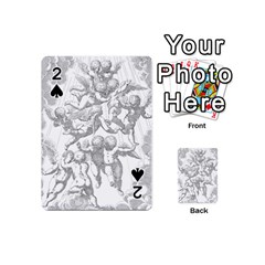 Angel Line Art Religion Angelic Playing Cards Double Sided (mini) by Sapixe