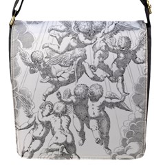 Angel Line Art Religion Angelic Flap Closure Messenger Bag (s) by Sapixe