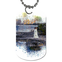 Lighthouse Art Sea Ocean Vintage Dog Tag (two Sides) by Sapixe