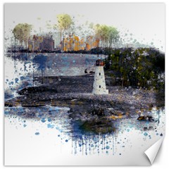 Lighthouse Art Sea Ocean Vintage Canvas 20  X 20  by Sapixe