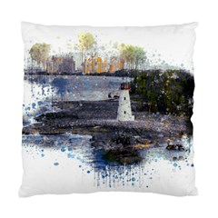 Lighthouse Art Sea Ocean Vintage Standard Cushion Case (one Side) by Sapixe